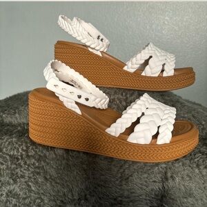 Crocs Brooklyn Woven Ankle Strap Wedge